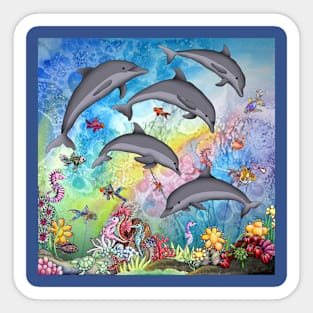 Dolphins in the sea Sticker